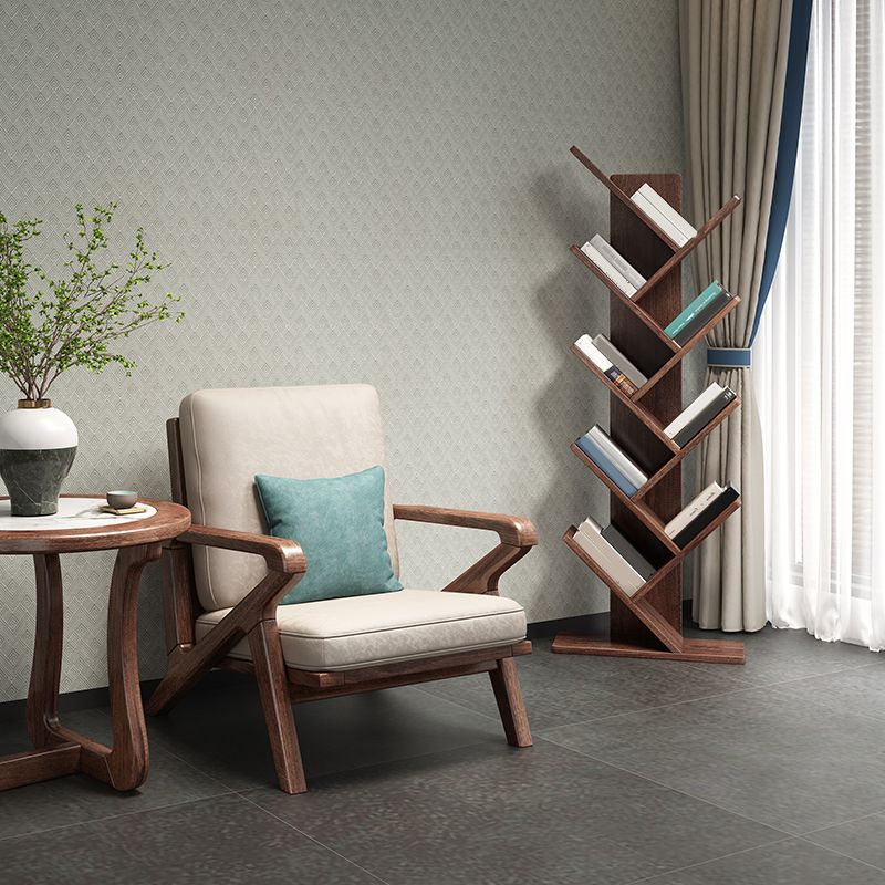 Wooden Standard Bookshelf Scandinavian Open Back Bookcase with Shelves