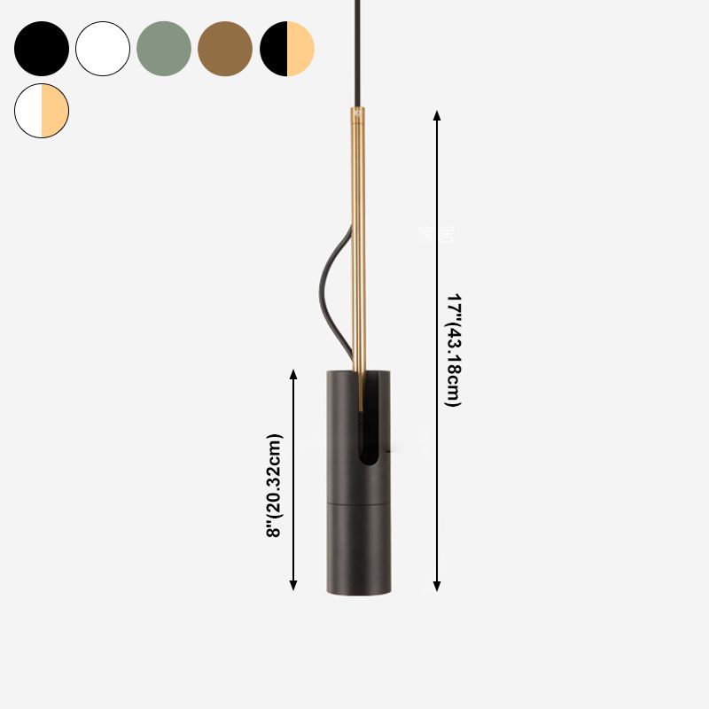 Postmoderne Light-Luxury suspendu lampe à pêche cylindrique en métal