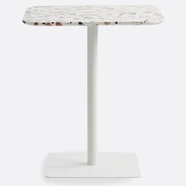 Mesa de comedor de pedestal de metal industrial para comedor para comedor