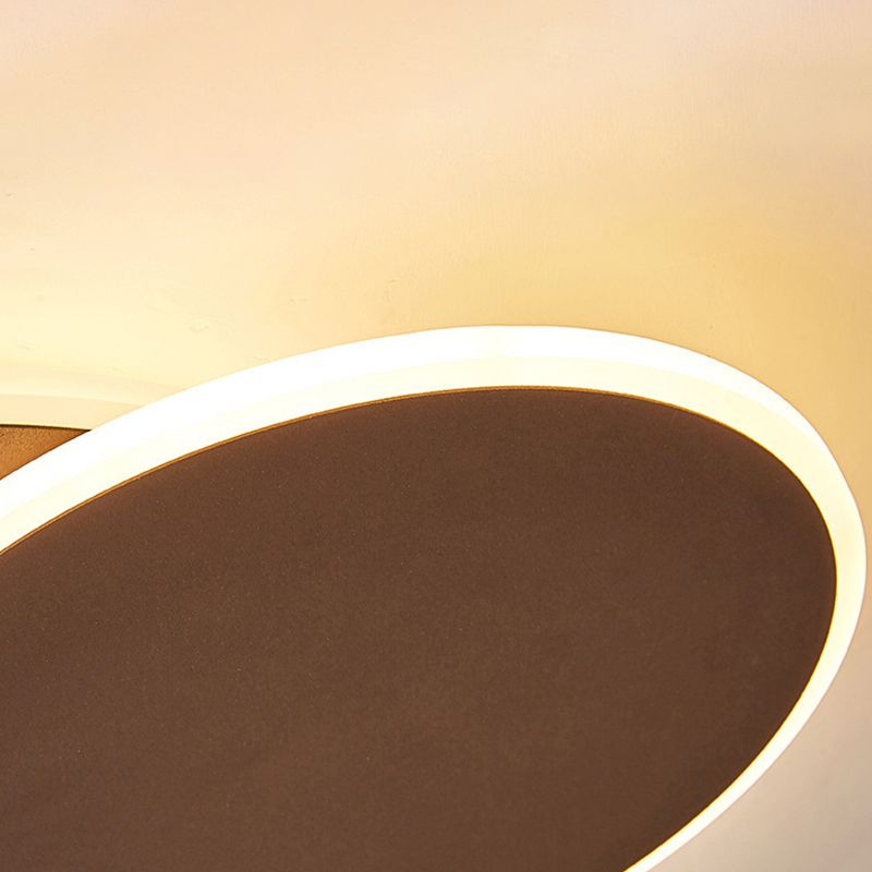 Runde Acryl-Deckenleuchte minimalistisch Weiß/Kaffee 16 "/19.5" breite LED-Unterputz-Lampe in Warm/Weißes Licht
