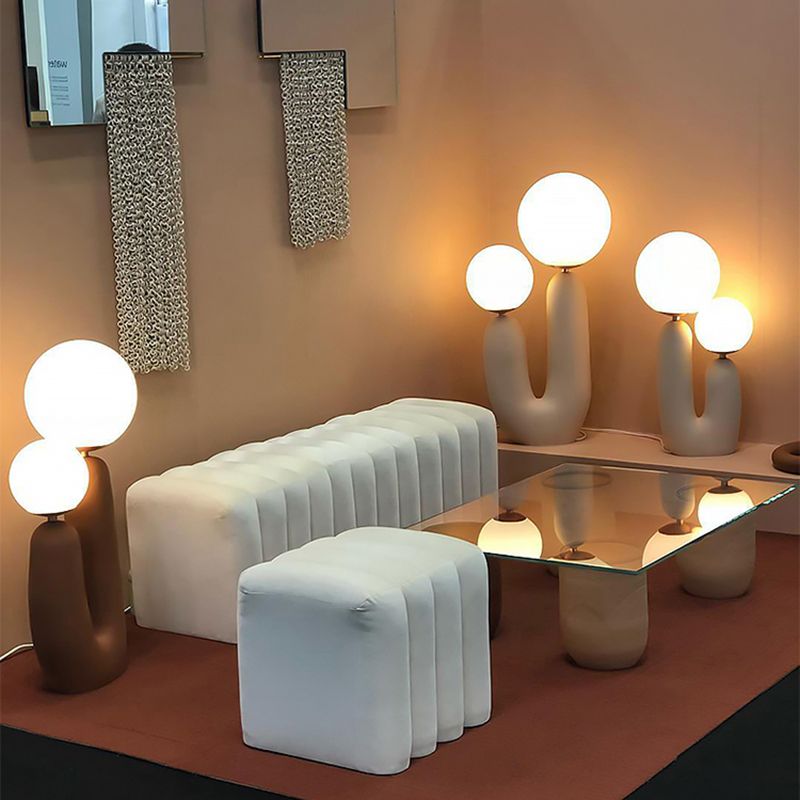 Sfera lampada da tavolo notturna in vetro contemporaneo 2 comodini leggeri per camera da letto