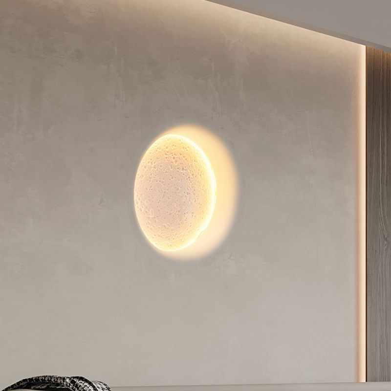 1 Light Circular Wall Mounted Lamps Modern Gypsum Wall Mount Lamp