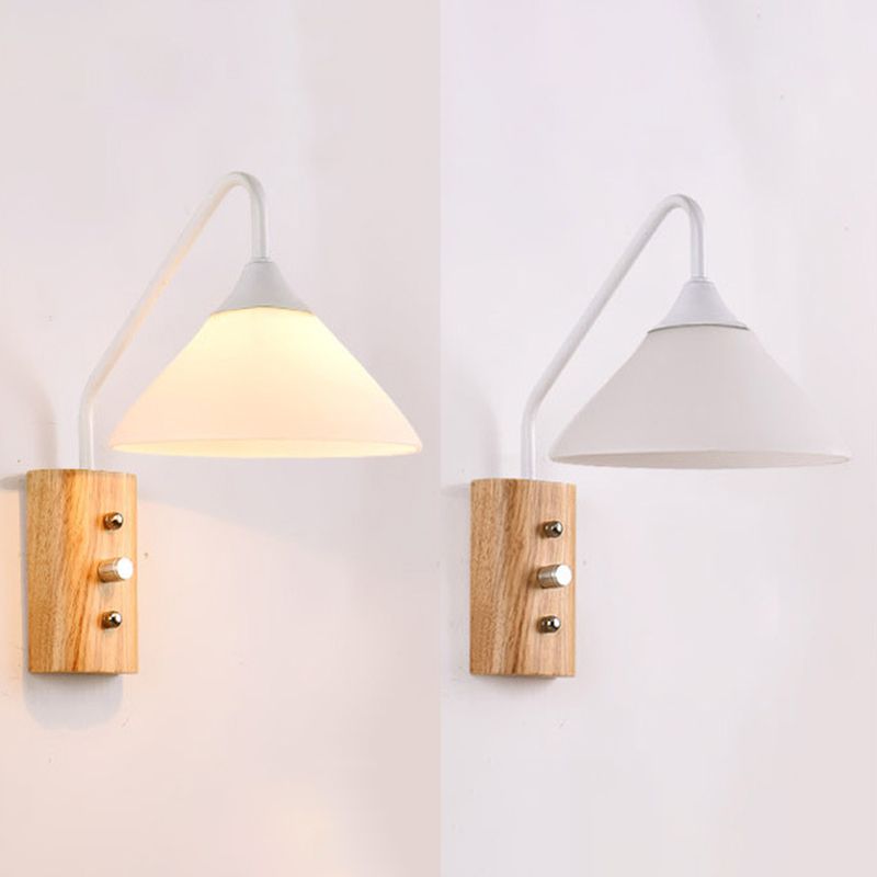 Modern Sconce Light Fixture Wood 1-Light Wall Sconces for Bedroom
