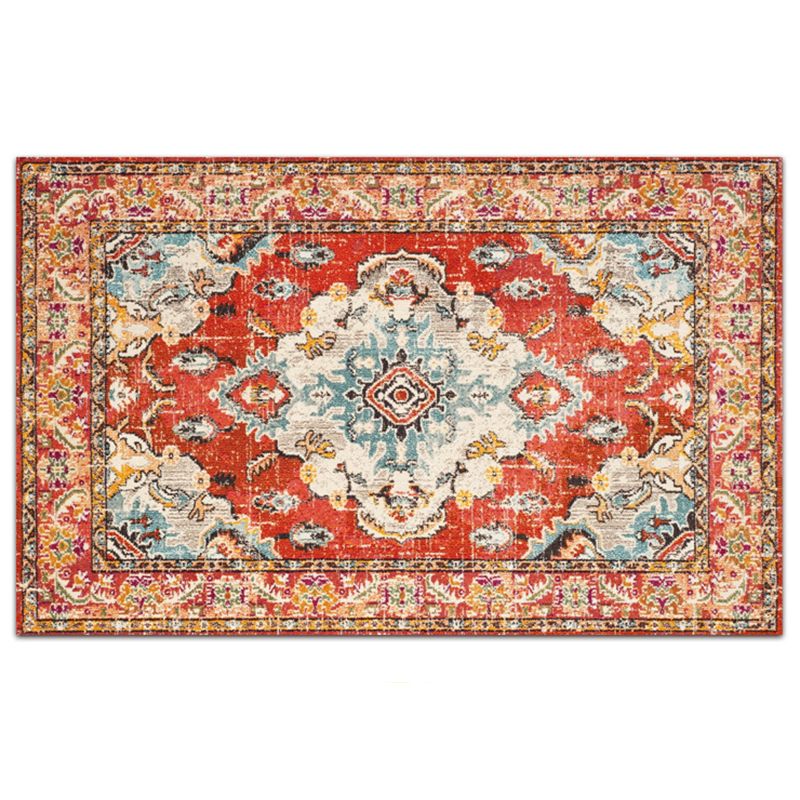 Couleur marocain Concentric Circles Rapis Polyester Tapis en détresse Tapis sans glissement Rapier intérieur pour le salon