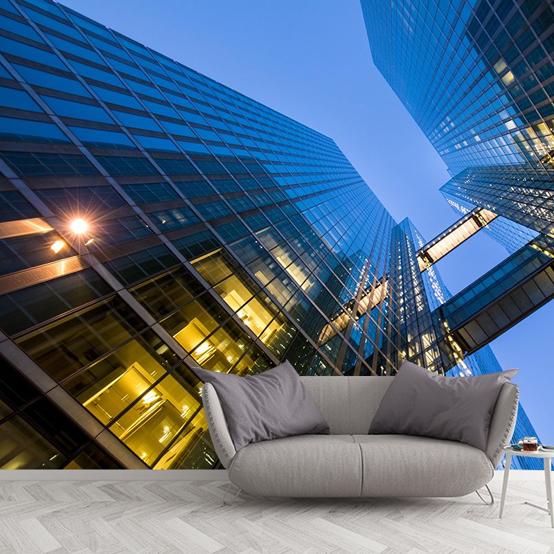 Skyscrapers Mural Wallpaper Custom-Made Wall Covering for Meeting Room