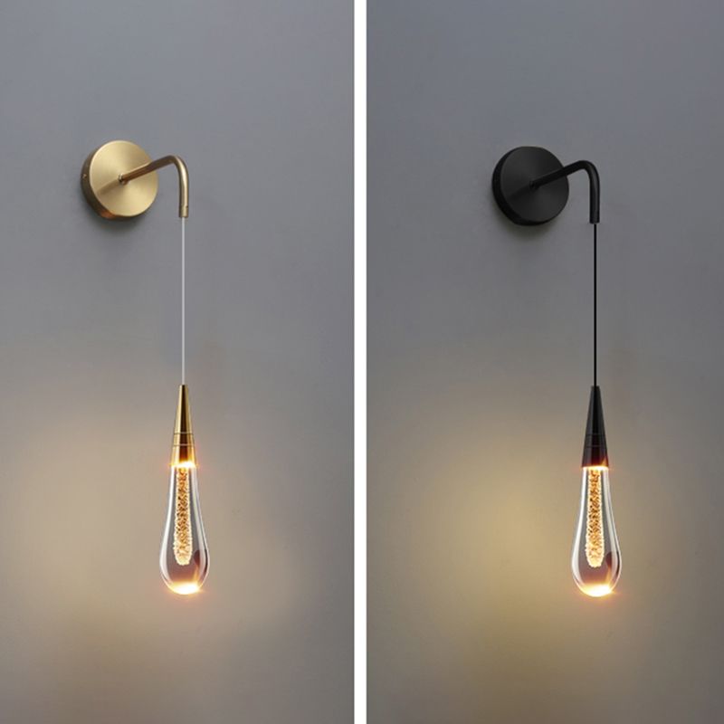 Luz de pared de lágrima de estilo minimalista de estilo de pared con sombra de cristal