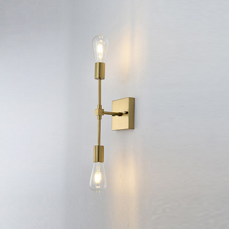 Nordic Style Metal Wall Light Minimalist 2 Lights Wall Sconce for Bedroom