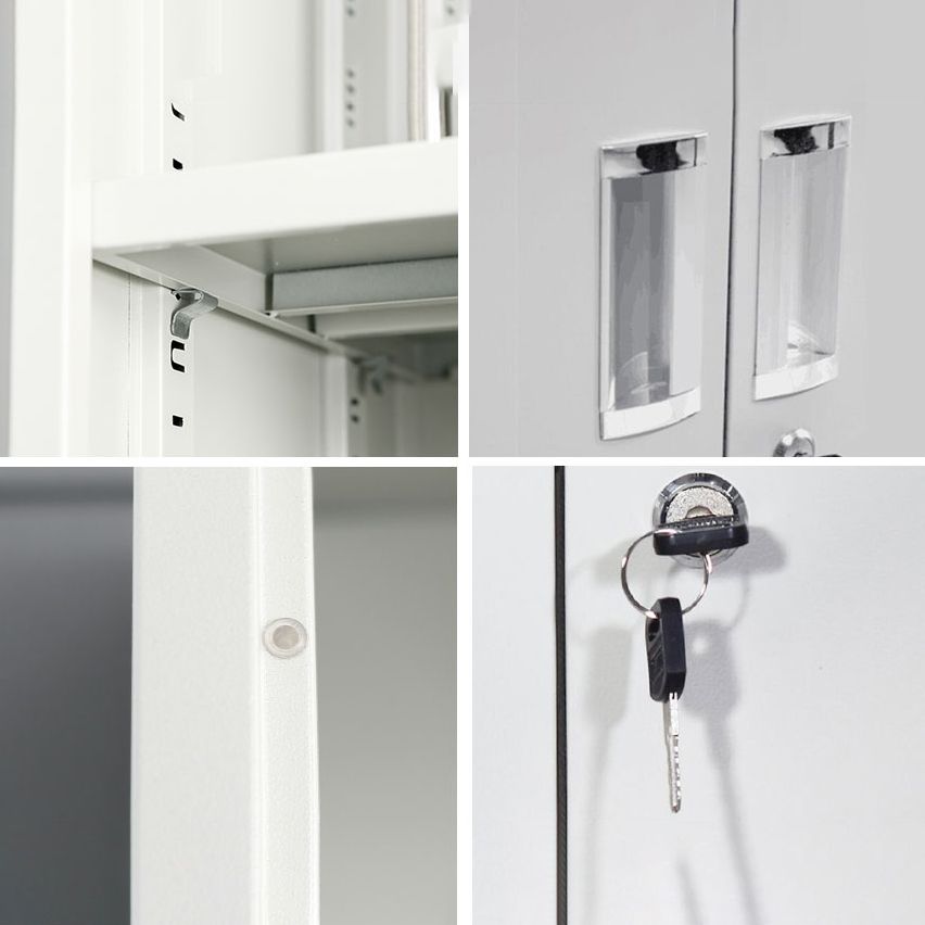 Gray Metal Cabinet for Bathroom Modern Storage Cabinet with Hinged Door