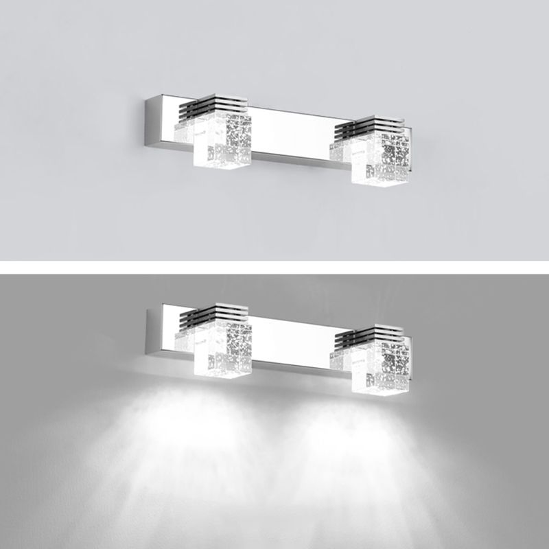 Modern Minimalist Style Cubic Vanity Wall Light Fixtures Crystal Vanity Mirror Lights for Bathroom