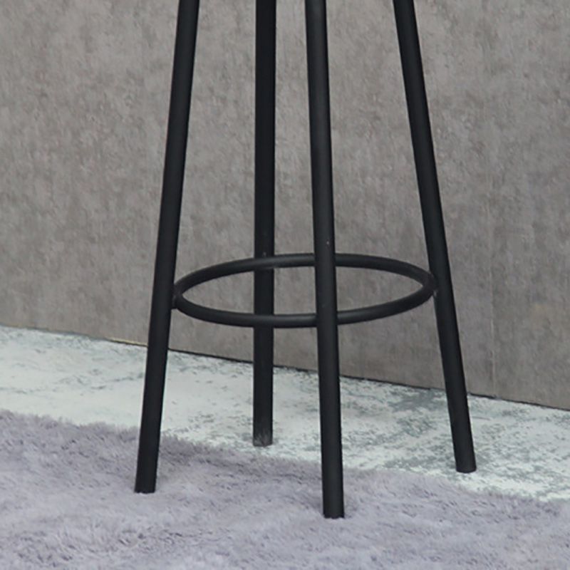 Industrial Metal Counter Height Stools Armless Bar Stool in Black