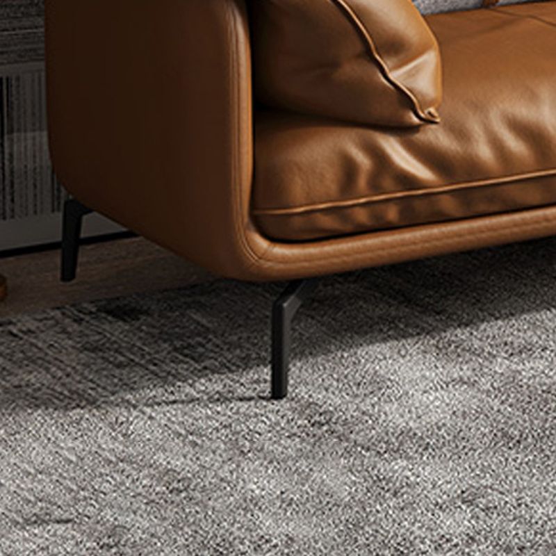 Scandinavian Orange Pillow Top Arm Sofa/Sectionals with Cushions Metal Legs