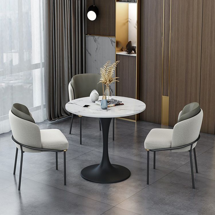 Glam Style Sintered Stone Dining Room Set with Black Leg Dining Furniture for Home Use
