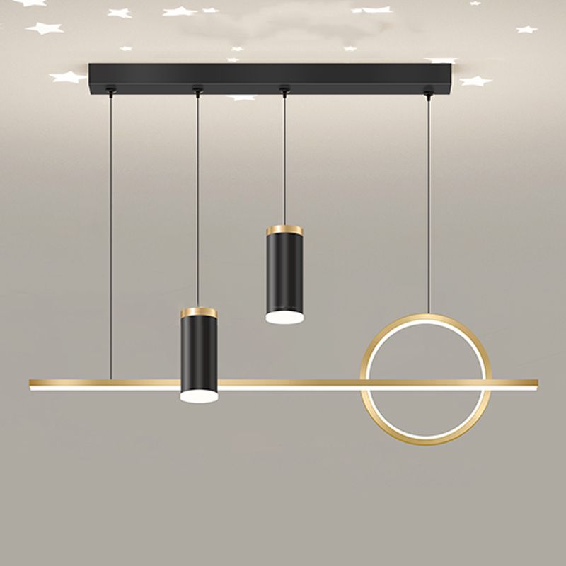 Contemporary Style Linear Island Lighting Metal 4 Light Island Light Fixtures