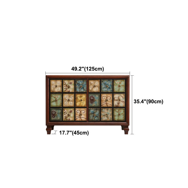 Traditional Style Brown Chest Solid Wood Storage Chest Dresser with Multi Drawers