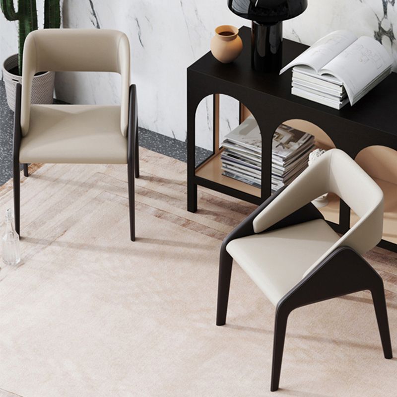 Modern Style Arm Chair Metal Open Back Dining Room Chair for Kitchen