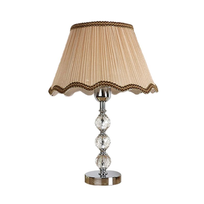 Pleine de chevet de salon festoné Light Crystal Crystal 1 Light Beige / Brown Light Light avec garniture tressée