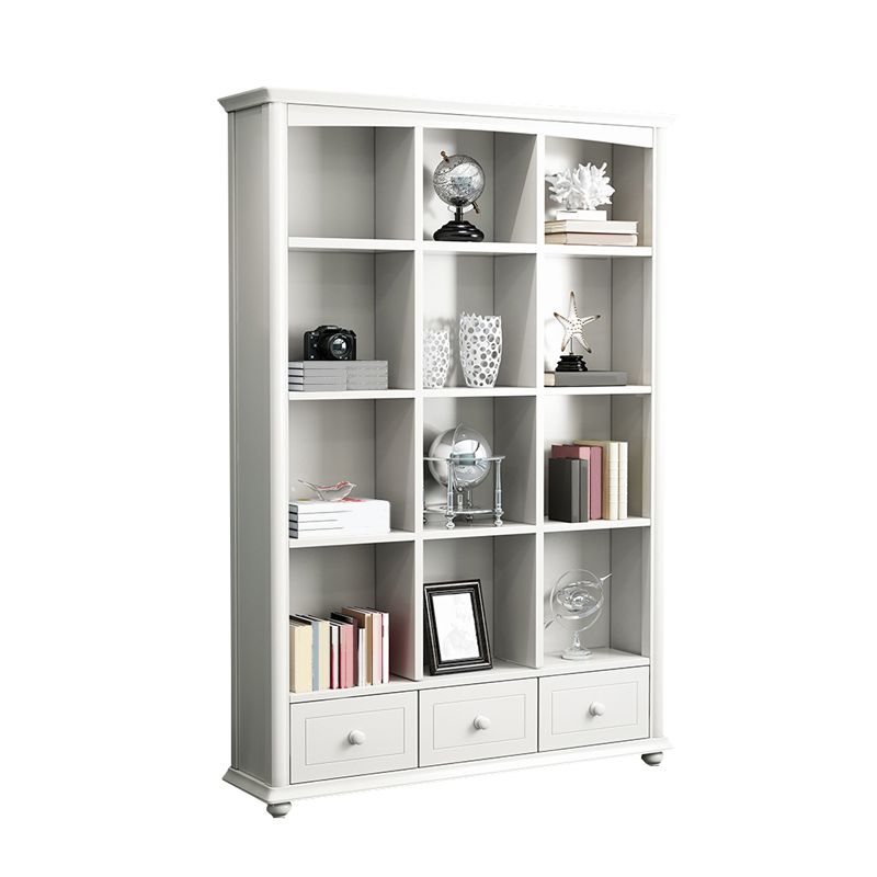 Wooden Closed Back Bookcase Standard Contemporary Bookshelf with Shelves
