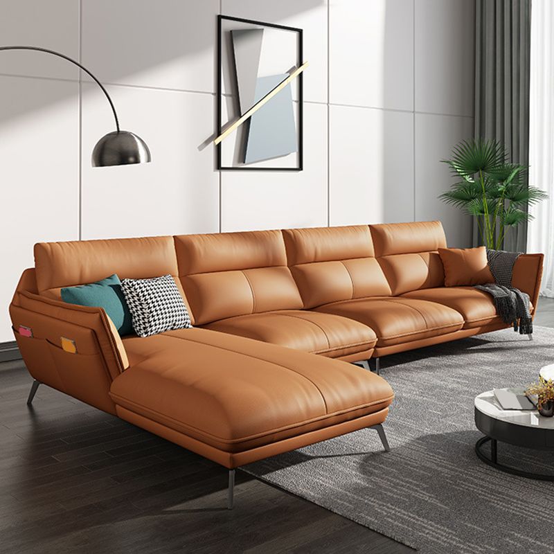 Modern Style Sofa Bed Imitation Leather Armrest Cushioning Back Sofa