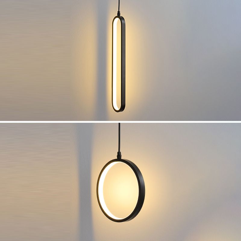 Geometrische hangende hanglamp moderne stijl metalen led zwart hangend plafondlicht