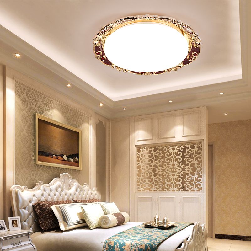 Flower Bedroom Flushmount Lighting Traditional LED Resin Black/Red/Green Flush Mount Lamp