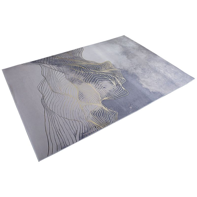Grijs modern tapijt abstract print polyester gebied tapijt anti-slip gemakkelijke tapijten voor salon