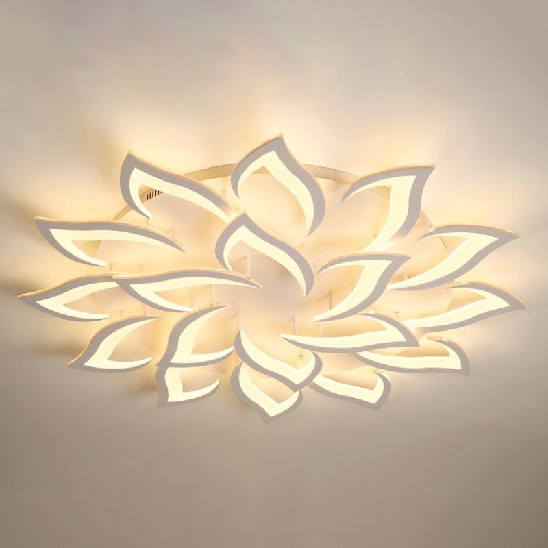 Plafonnier LED en acrylique en forme de fleur, luminaire de plafond Simple pour le salon