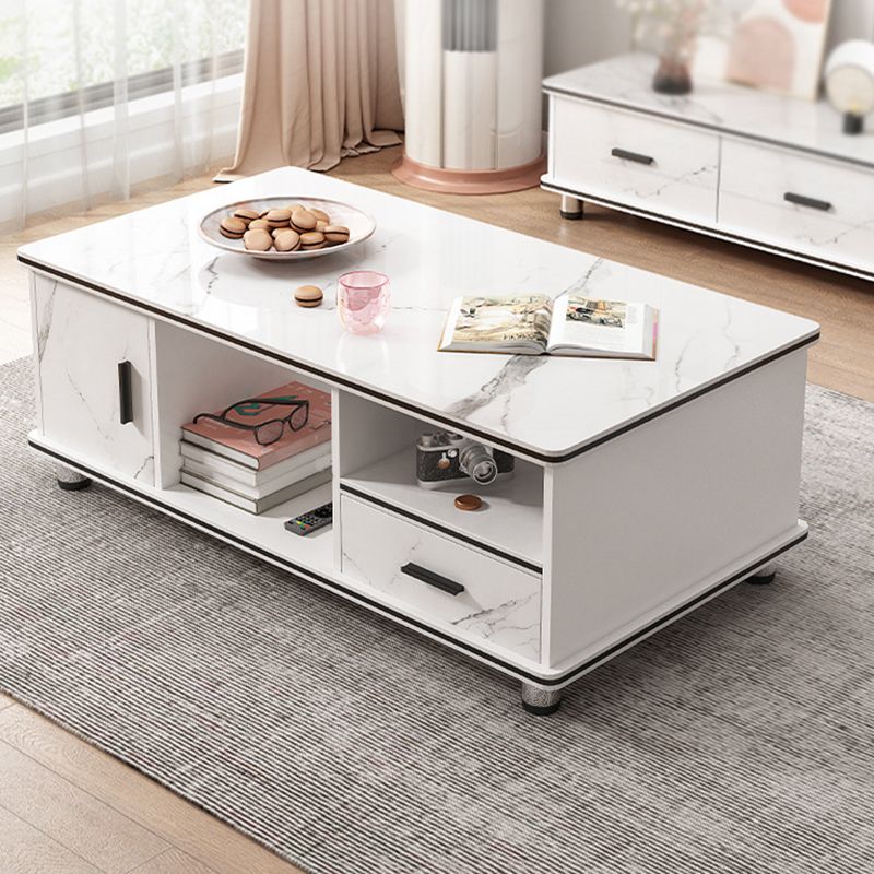 Artificial Wood Coffee or End Table Rectangular Coffee Table with Storage