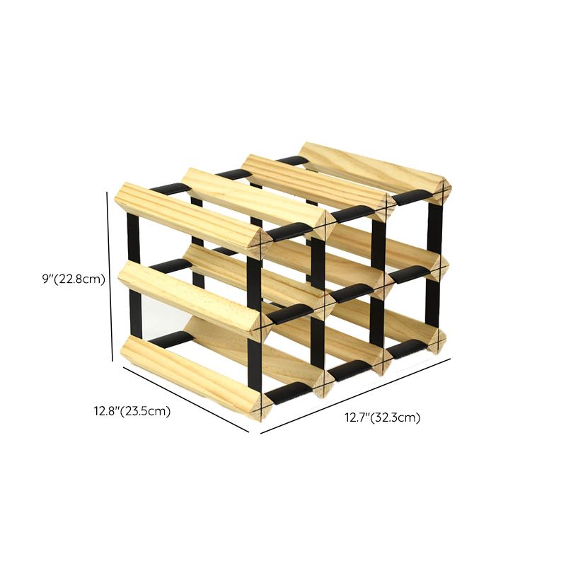 Pine Countertop Wine Bottle Holder Modern Bottle Holder in Natural Wood