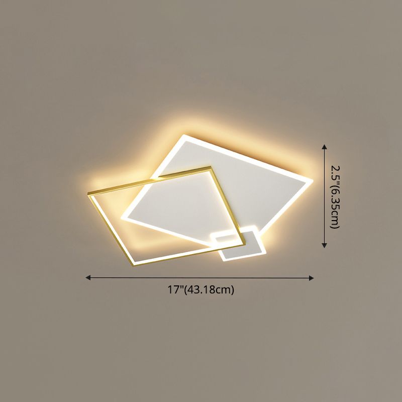 Concise Modern LED Flush Mount Chandelier Metal Multi Quadrate Flush Light for Living Room