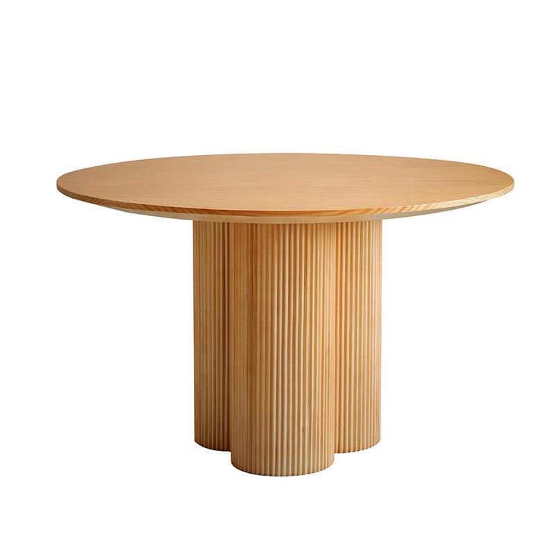 Modern Brown Wood Dining Table Round Dining Table for Kitchen