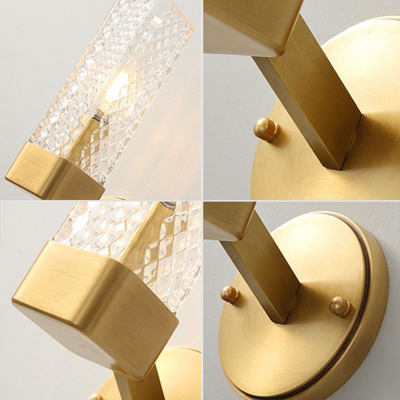 LATTICE VERRE MUR CUBIQUE LAMPE 1 LUMIÈRE MODIFICATION MUR MUR MONTRE MONTRE EN BRASS POUR LA SOIX
