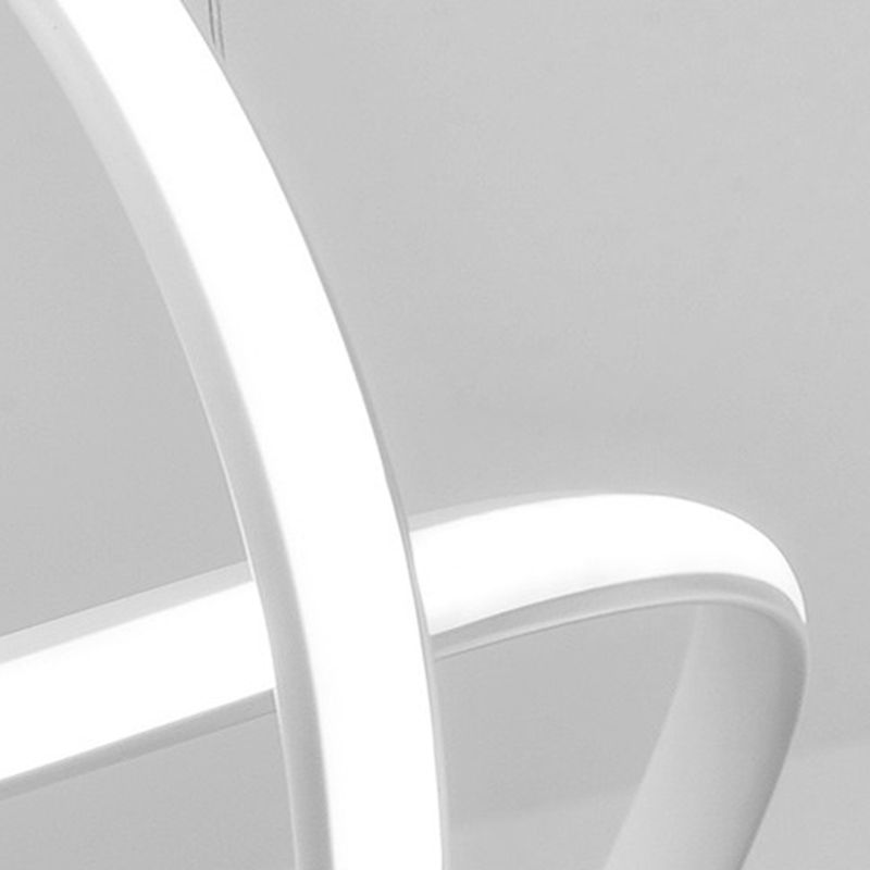 Silicone Linear LED Hanging Lamp in Modern Simplicity Lacquered Aluminium Chandelier for Dining Room