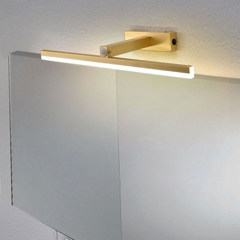 Moderner Stil Geometrischer LED-Wandlampen Metall 1-Licht Spiegel Wandbeleuchtungsideen in Gold