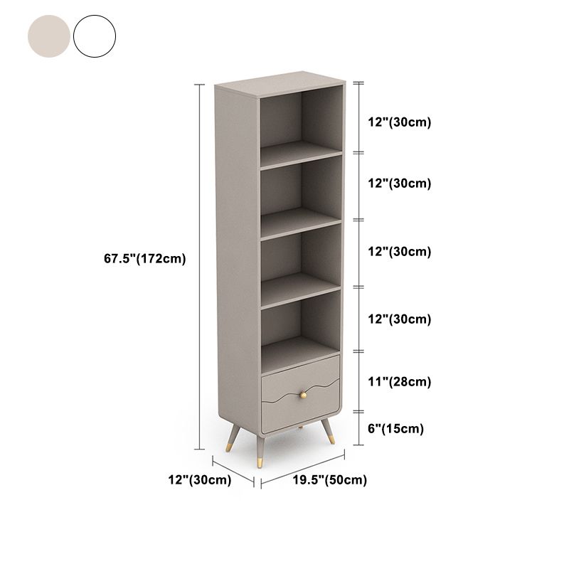 Standard Bookcase Closed Back Solid Engineered Wood Bookshelf for Home