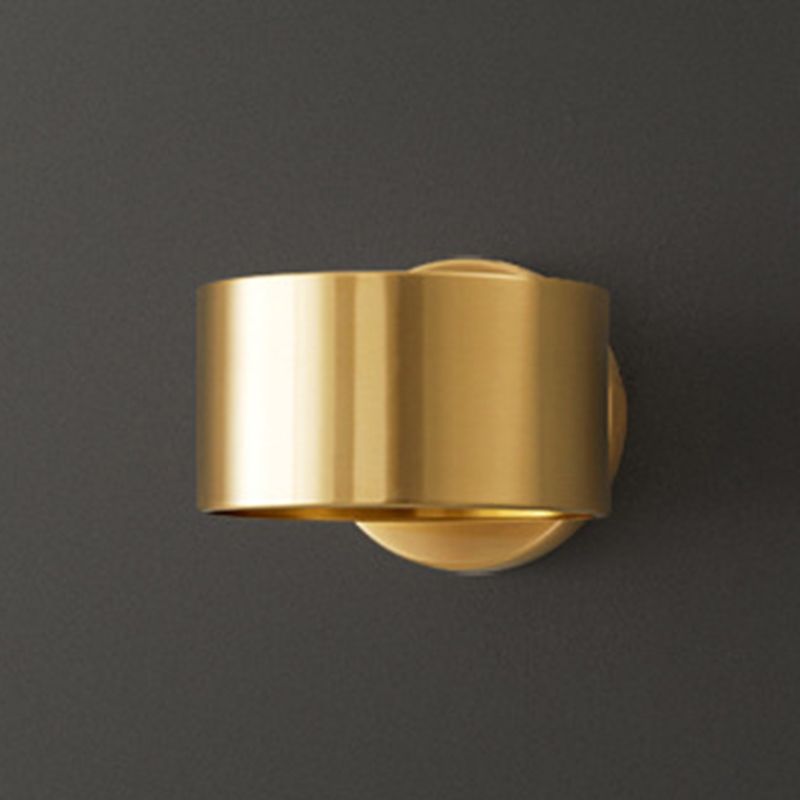 Solid Brass Drum 1 - Light Wall Sconce in Black / Gold Finish Wall Mounted Fixture