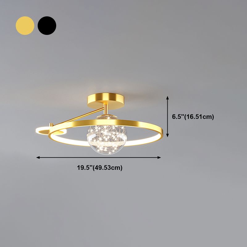 Lámpara moderna de la esfera de la esfera metal 3 luz de techo de montaje de altura de luz