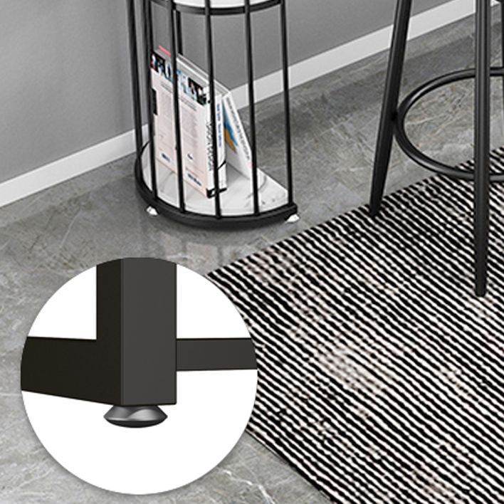 Modern Bar Dining Table Indoor Bar Height Table with Shelves 42-Inch Top in Black