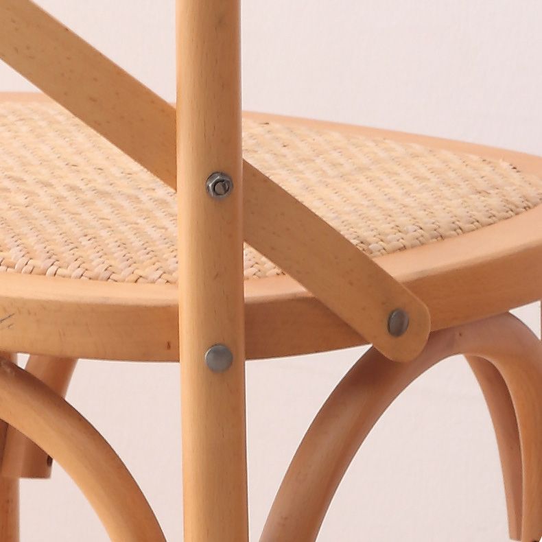 Contemporary Wood Kitchen Dining Side Chair Cross Back Side Chair