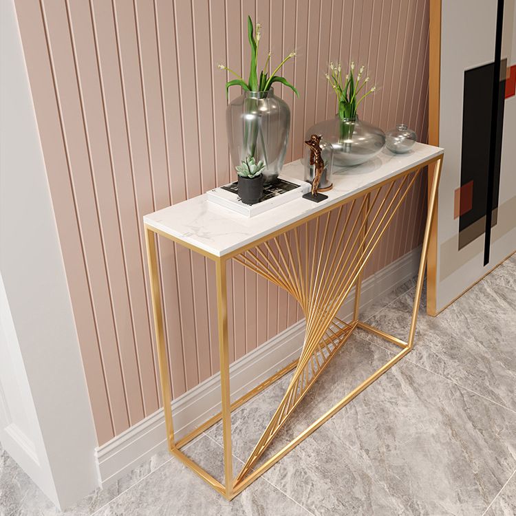 31.5" Tall 1-shelf Console Table Marble Stain Resistant End Table for Hall