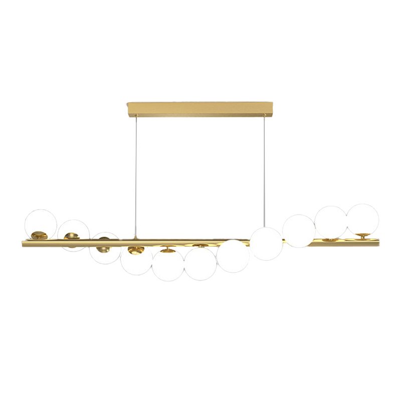 Glass Ball Shape Chandelier Light Modern Multi Lights Chandelier Light Fixture in Gold