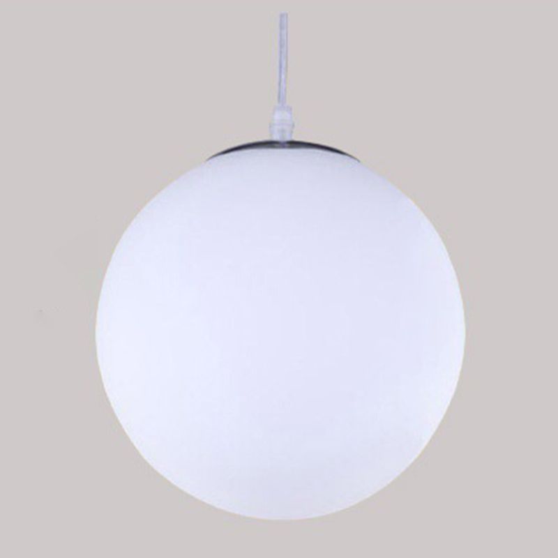 Milk White Acrylic Ball Shade Hanging Light Modern Simplicity 1-Light Suspension Lighting Fixture For Kitchen Bar