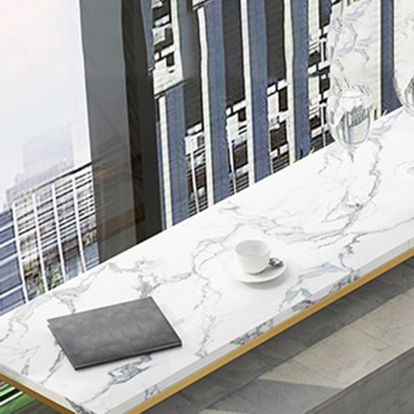 Glam Pub Table Bar Height Faux Marble Rectangle Bar Table for Indoor
