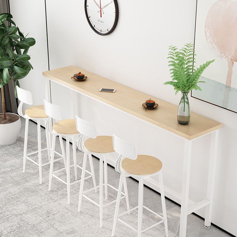 Contemporary Bar Stools Metal and Solid Wood Counter Height Stools