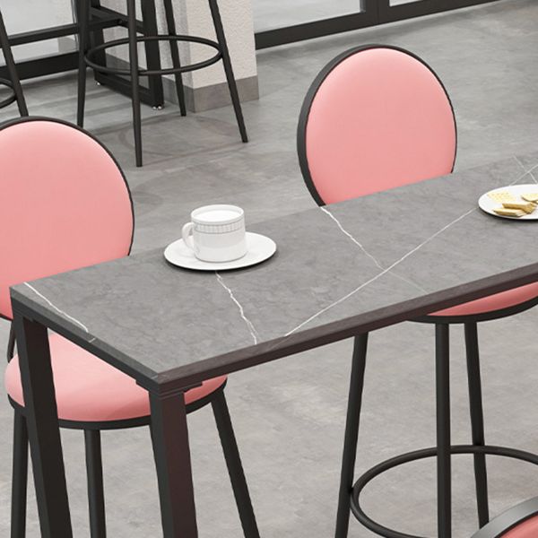 Industrial Sintered Stone Bar Table Rectangle Dining Table for Kitchen Living Room