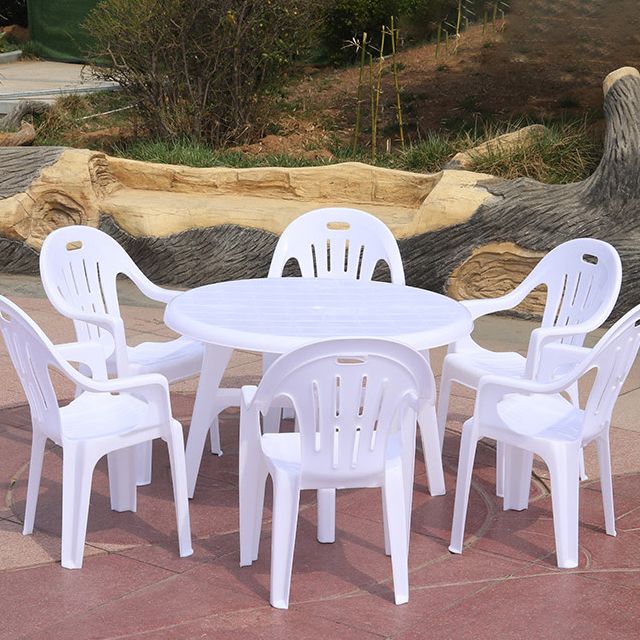Modern Geometric Waterproof Courtyard Table Plastic Outdoor Table