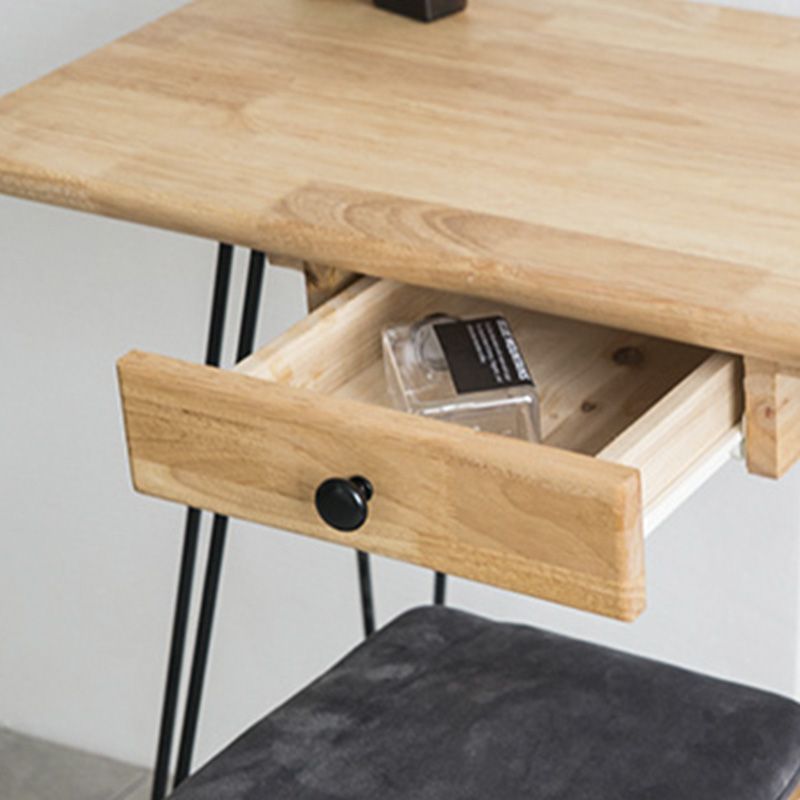 Modern Natural Solid Wood With Drawer Bedroom Makeup Vanity Desk