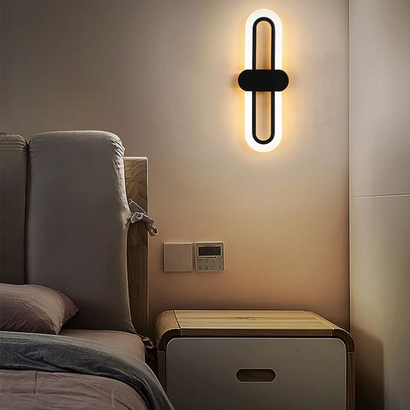 Unique Shape Wall Light Fixture Modern Wall Mounted Lighting in Black for Dining Room