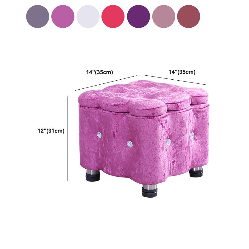 Glam Plain Storage Pouf Plain Velvet Tufted with Storage Rectangle Couch Ottoman