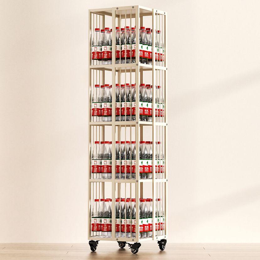 Modern Metal Bookshelf Pure White Standard Open Shelf Vertical Bookcase