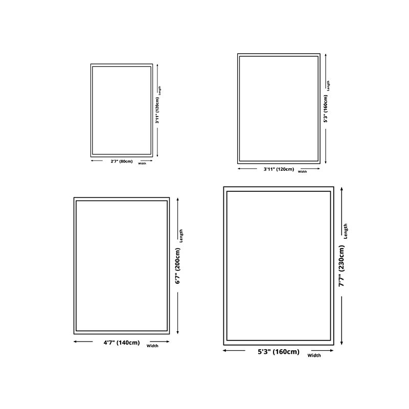 Black Animal Striped Rug Polyester Modern Rug Washable Rug for Drawing Room